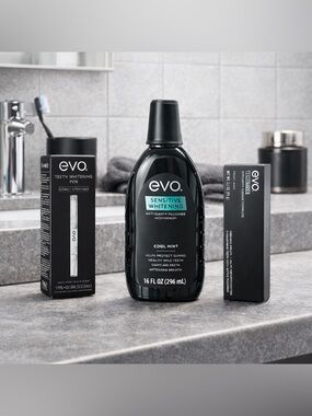 EVO Whitening Oral Care Set 3 Piece Combo (Toothpaste, Mouthwash, Whitening Pen)